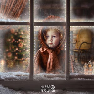 Fondo digital de ventana esmerilada, fondo navideño para Photoshop, fotografía artística de vacaciones, retrato, edición de fotos navideñas, superposición