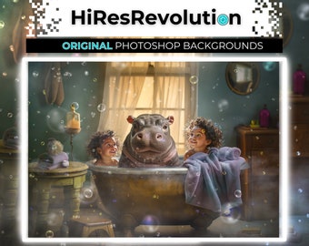 Hippo Photoshop PSD Background Photoshop Digital Backdrop Fineart Photoshop Background for Photography Composition Fineart Photography Edit