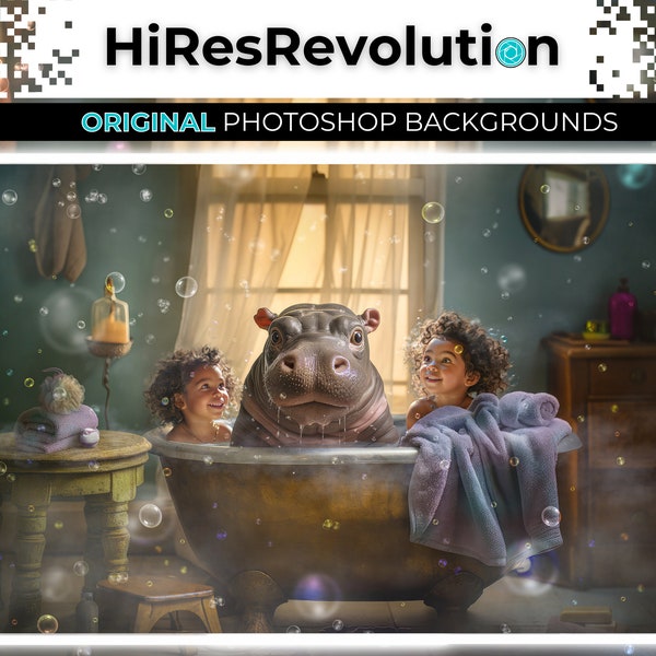 Hippo Photoshop PSD Background Photoshop Digital Backdrop Fineart Photoshop Background for Photography Composition Fineart Photography Edit