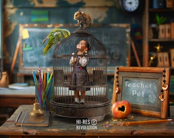 Classroom Photoshop Backdrop: Teacher&#39;s Pet Digital Background (PSD)