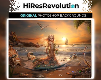 Photoshop Composition Digital Background Mermaid Composite Digital Fairytale Background Photoshop Background for Photography Composition