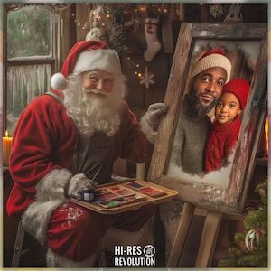 Papai Noel Fundo Natal Photoshop Digital Backdrop Feriado Artful Composite Fotografia Retrato Estúdio Edição de Fotos Sobreposição