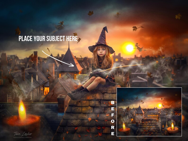 Witchy Background Composite Digital Backdrop Halloween