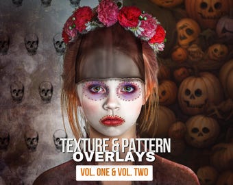 Paquete de superposiciones de texturas de Halloween para Photoshop: Efectos fotográficos digitales espeluznantes (descarga digital)
