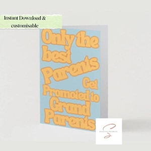 Digitale zwangerschapsaankondiging Becoming a Grandparent Card – Leuke onthullingskaarten voor ouders, Baby Reveal-briefpapier, babyaankondigingskaart