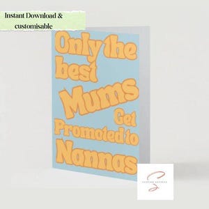 Cartão de anúncio de gravidez digital para se tornar uma babá – Cartões de revelação divertidos para pais, mães, artigos de papelaria para revelação do bebê, cartão de anúncio de bebê