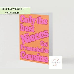 Faire-part de grossesse numérique pour devenir cousin - Cartes amusantes pour une nièce, Papeterie bébé et Faire-part bébé