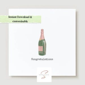 Tarjeta de felicitación en acuarela / Tarjeta de compromiso imprimible / Tarjeta de boda digital / Descarga instantánea / Tarjeta para personas del mismo sexo / Tarjeta de felicitación