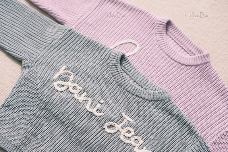 Personalized Baby Girl's Sweater with Hand-Embroidered Name and Monogram A Heartwarming Christmas Gift from Aunt image 2