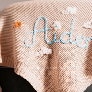 Personalisierte handgefertigte Namensdecke - gemütliches und stilvolles Geschenk für Babypartys und Neugeborene