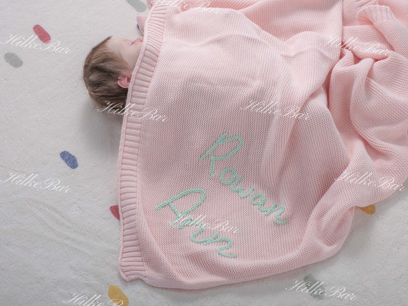 Handcrafted Personalized Name Blanket Bring warmth and style to your baby, suitable for baby showers. zdjęcie 4