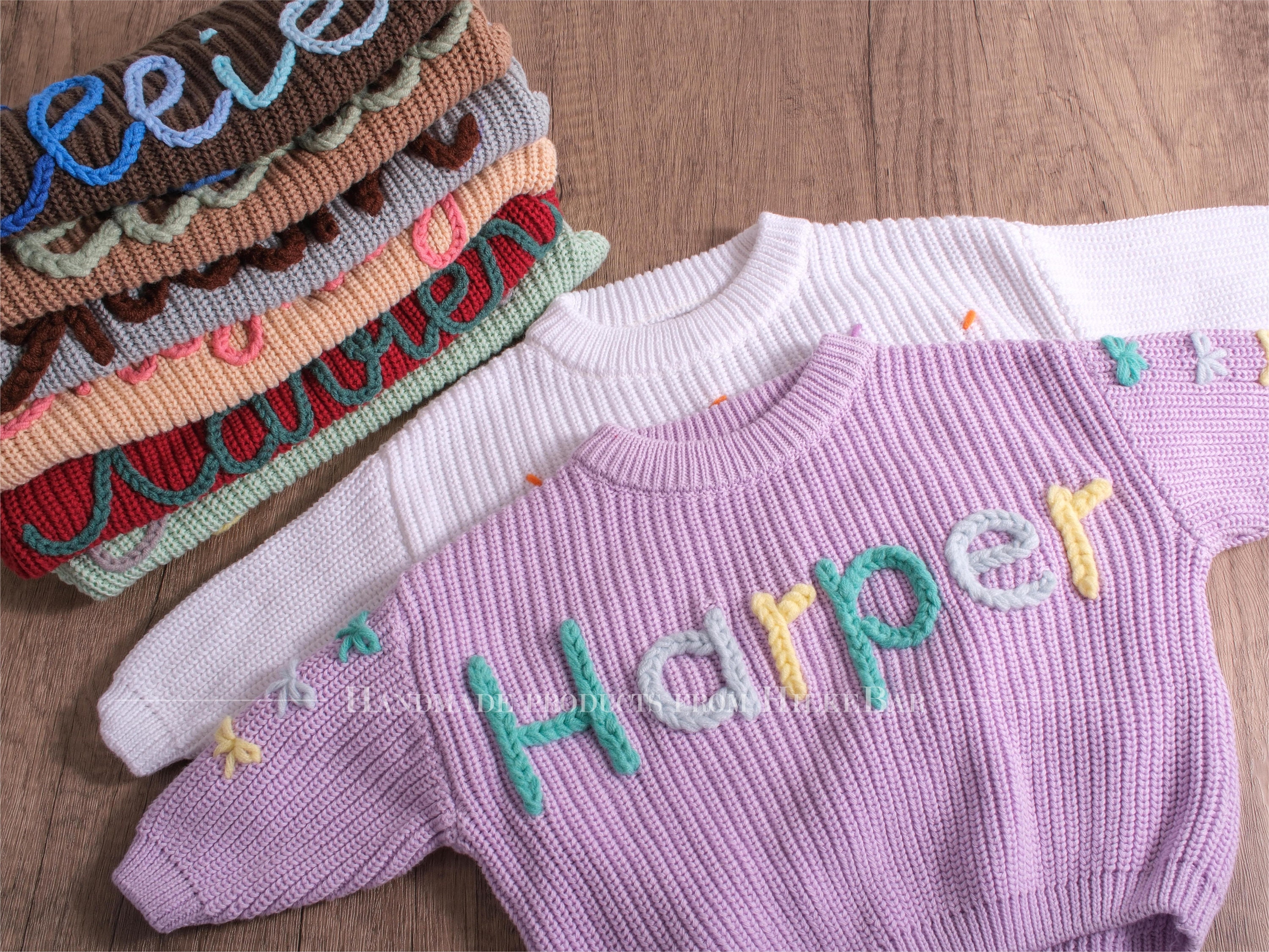 Cherished Custom Baby Sweaters: Personalize Their Name with Exquisite Embroidery