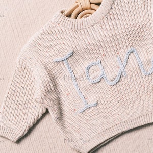 Personalized Baby Girl's Sweater with Hand-Embroidered Name and Monogram A Heartwarming Christmas Gift from Aunt image 4