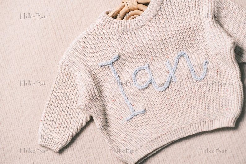 Personalized Baby Girl's Sweater with Hand-Embroidered Name and Monogram A Heartwarming Christmas Gift from Aunt image 4