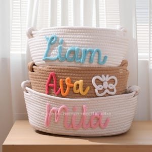 Personalisierte handgemachte Korb | Baby Geschenk | Baby-Dusche-Geschenk | Osternest | Babykorb | Spielzeug Organizer