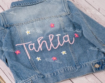 Adorable Custom Denim Jacket for Infants and Young Children - Personalized Name Jean Jacket - Present for Baby Showers or Birthdays