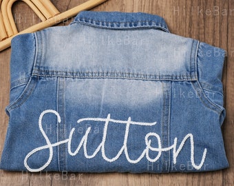 Personalized Hand-Embroidered Denim Jacket for Toddlers: A Unique and Stylish Addition to Your Baby’s Wardrobe!