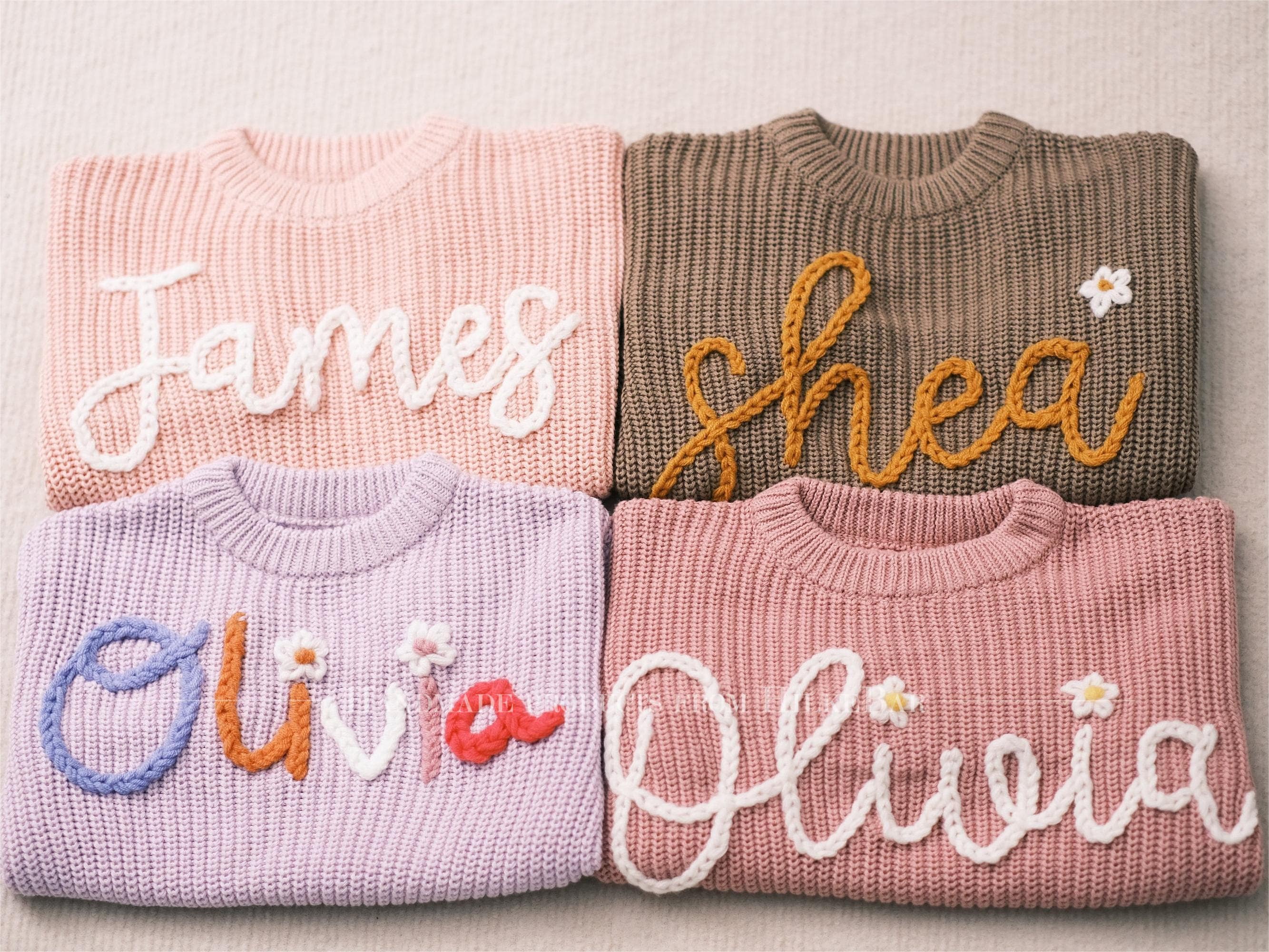Cherished Custom Baby Sweaters: Personalize Their Name with Exquisite Embroidery