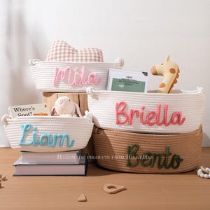 Personalisierte handgemachte Korb | Baby Geschenk | Baby-Dusche-Geschenk | Osternest | Babykorb | Spielzeug Organizer