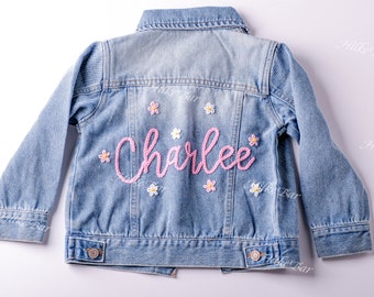 Personalized Hand-Embroidered Denim Jacket for Toddlers: Elevate Your Baby’s Wardrobe with Style!