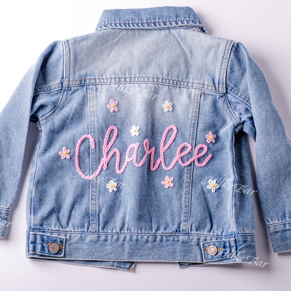 Personalized Hand-Embroidered Denim Jacket for Toddlers: Elevate Your Baby’s Wardrobe with Style!