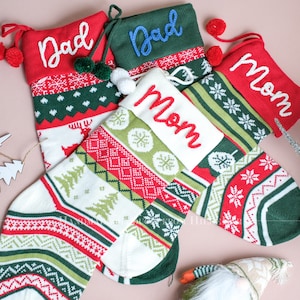 Custom Name Christmas Stockings – Personalized Embroidered Cable Knit Stockings for Family Holiday Décor