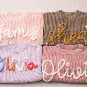 Hand-Embroidered Baby Sweaters: Ideal for Gender Announcements, Milestone Photos, Christenings and Exquisite Gifts To Commemorate Your Baby image 2