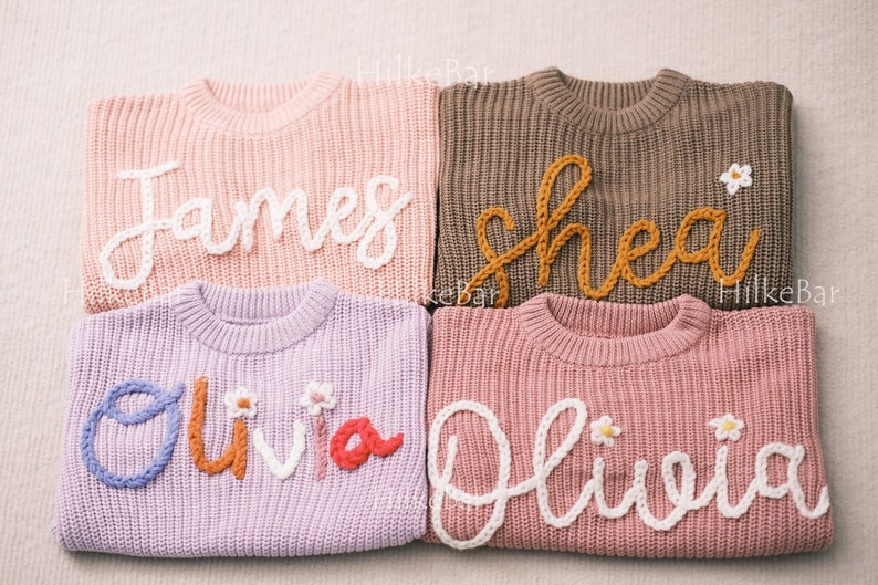 Hand-Embroidered Baby Sweaters: Ideal for Gender Announcements, Milestone Photos, Christenings and Exquisite Gifts To Commemorate Your Baby image 2