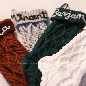 Custom Name Christmas Stockings – Hand-Embroidered Holiday Stockings for Your Family