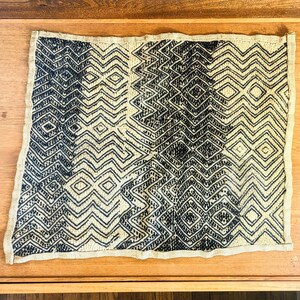 Vintage Congo Kuba cloth, Kasai velvet, raffia palm traditional weaving
