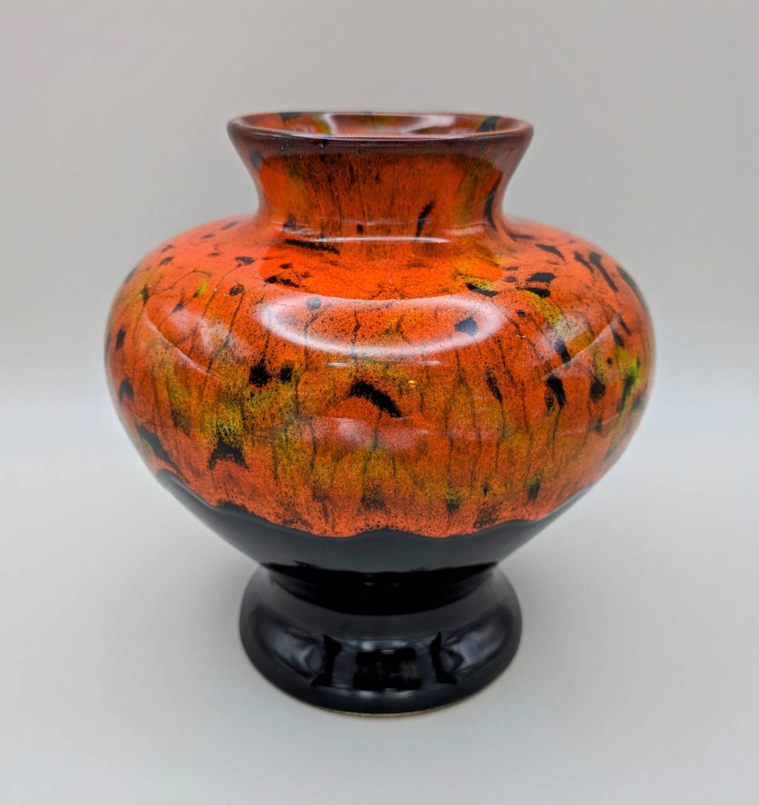 Vintage Torrance California Originals Vase With Glossy Orange Yellow