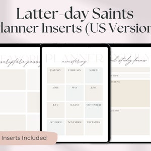 Latter-Day Saints Digital Planner Inserts (US Version)/ Mormon Organiser /Lds Digital Notes / Lds scripture study / LDS Personal Development