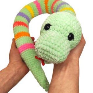Crochet Snake Pattern - Amigurumi Tutorial PDF Striped Serpent