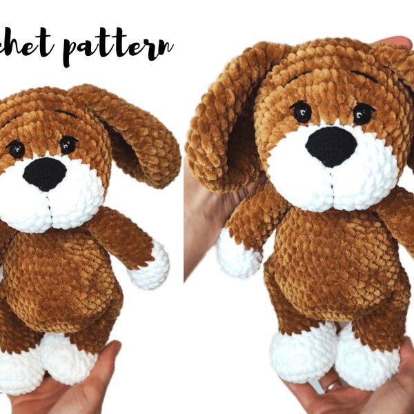 Crochet pattern dog, Amigurumi tutorial plushie puppy, Stuffed big dog crochet pattern, English pattern amigurumi pdf