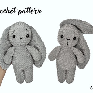 Crochet pattern bunny, Amigurumi plushie bunny pattern, Easter bunny crochet pattern, English pattern amigurumi pdf