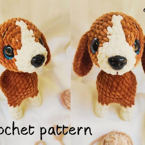Crochet pattern small dog/ Amigurumi tutorial stuffed puppy/ English crochet pattern digital file/ Spaniel crochet pattern