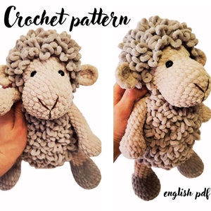 Crochet pattern sheep/ Amigurumi tutorial stuffed farm animals/ Plush sheep amigurumi pattern/ English pattern amigurumi pdf