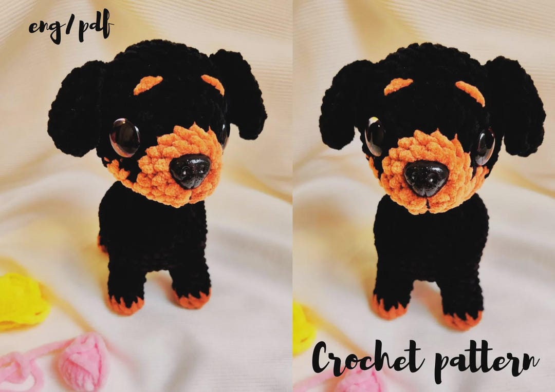 Crochet Pattern Rottweiler Dog, Crochet Pattern Dog, Amigurumi Tutorial ...
