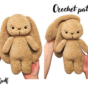 Coniglietto con motivo all'uncinetto, tutorial coniglietto di peluche pasquale Amigurumi, coniglio con motivo all'uncinetto, modello inglese amigurumi pdf