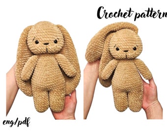 Patron au crochet lapin, Tuto peluche lapin de Pâques Amigurumi, Patron lapin au crochet, Patron anglais amigurumi pdf