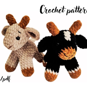 Crochet pattern baby goat/ Amigurumi pattern plush black goat/ Crochet pattern farm animals/ English pattern amigurumi pdf