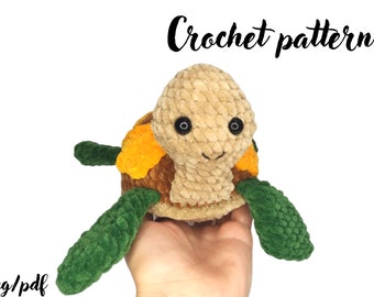 TURTLE crochet pattern/ Amigurumi tutorial sea animals/ Big amigurumi funny turtle toy/ English pattern amigurumi pdf