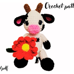 Schema uncinetto mucca di peluche/ Tutorial amigurumi animali da fattoria/ Tutorial amigurumi schema inglese/ Schema uncinetto animali di peluche