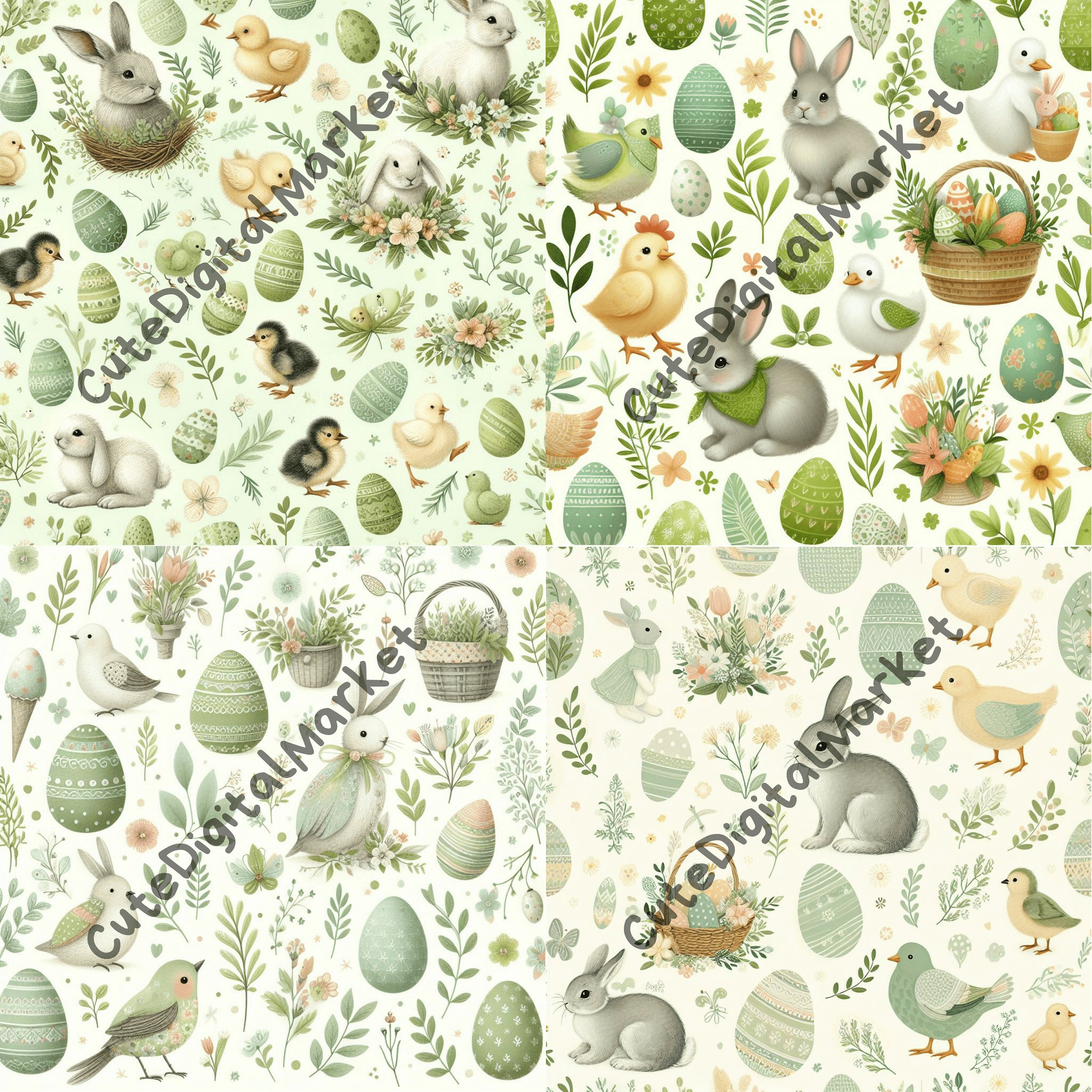 Printable Easter Digital Paper/ Eater Eggs Pages/ Scrapbook Paper ...