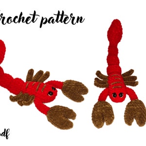 Crochet pattern scorpion, Amigurumi tutorial scorpion, English pattern amigurumi pdf