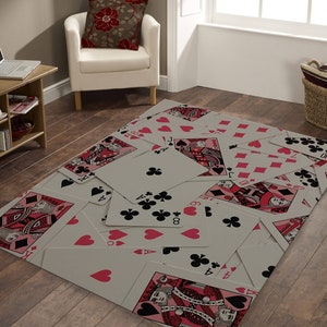 Alfombra de póker, alfombra de juego de cartas, alfombra de póker, alfombra de color pálido, alfombra multicolor, alfombra artística, decoración de lujo para habitación, alfombra moderna, alfombra moderna