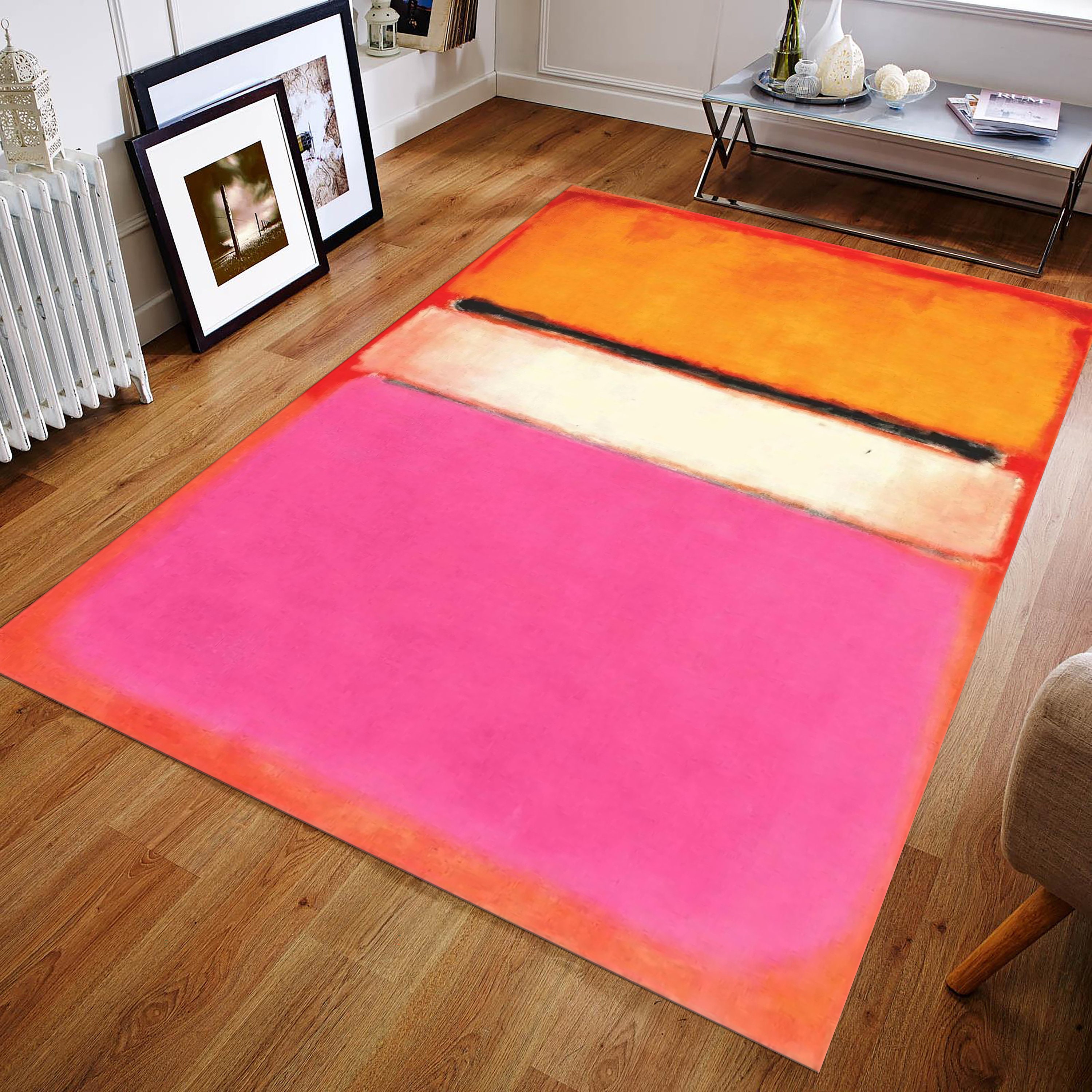 Portrait Rug Portrait Carpet Pink Orange Rug Multicolored - Etsy
