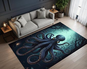 Octopustapijt: Witchy Gothic Dark Academia Halloween-decor