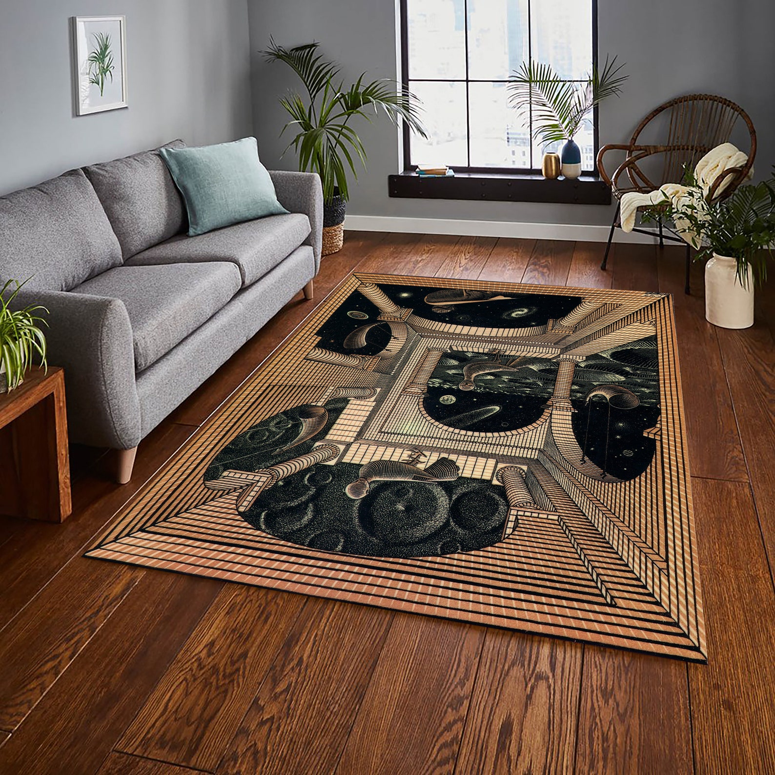 Optical Illusion Rug, Optical Illusion Carpet, Vortex Rug, 3D Illusion