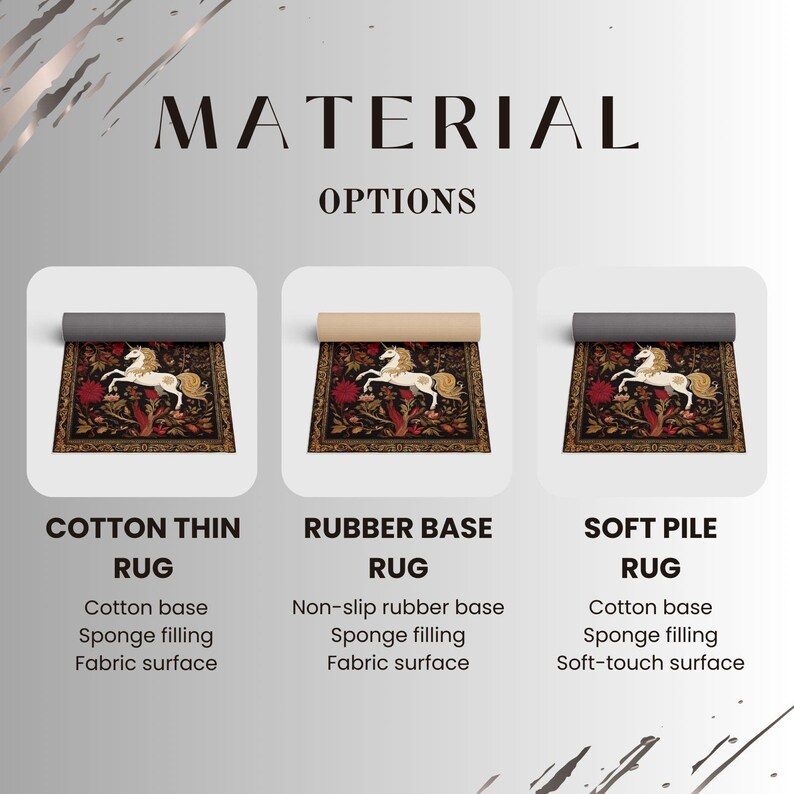 a white horse rug with three different colors